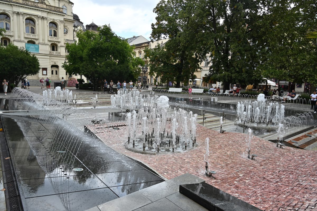 Spievajúca fontána na Hlavnej ulici v Košiciach
